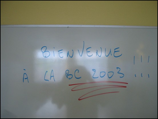 Bienvenue  la BC 2003